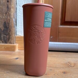 Starbucks 2025 Terracotta Recycled Triangle Stainless Steel Tumbler 24oz Cup